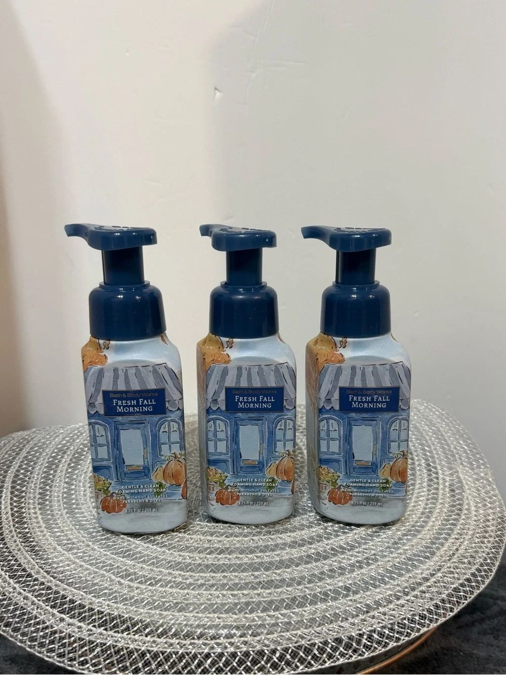 BBW Fresh Fall Morning Foaming Hand Soap Set of 3 NWT